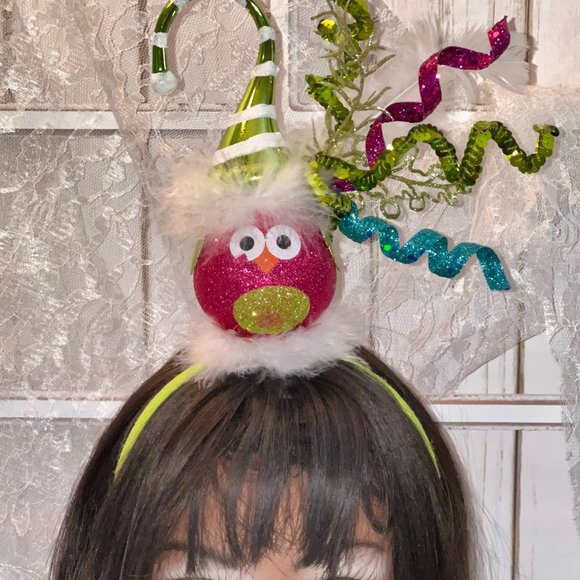 Christmas Lime Green DoDo Bird Headband. Adult Christmas Headband, Christmas Top - Picture 11 of 16